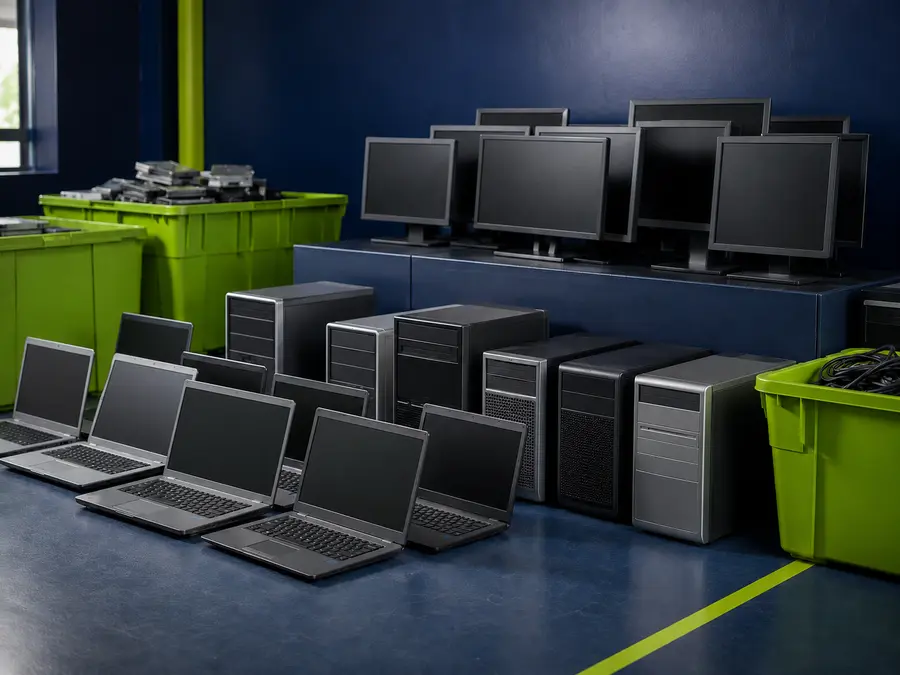 Used computers, laptops and monitors for e-waste recycling