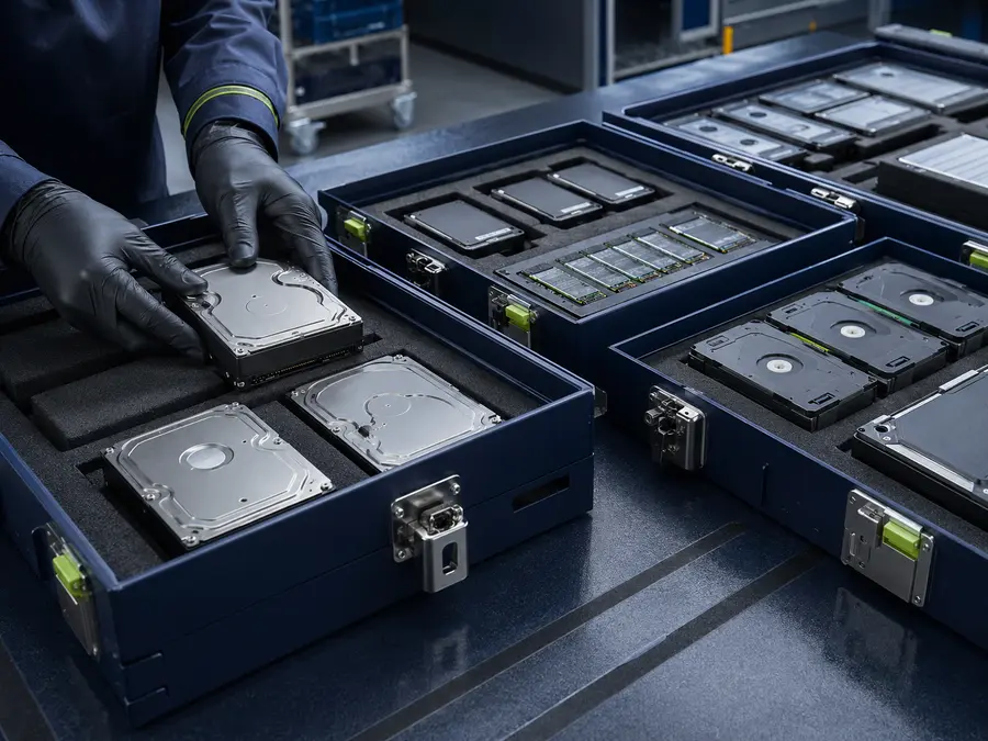 Hard drives and storage devices prepared for secure handling